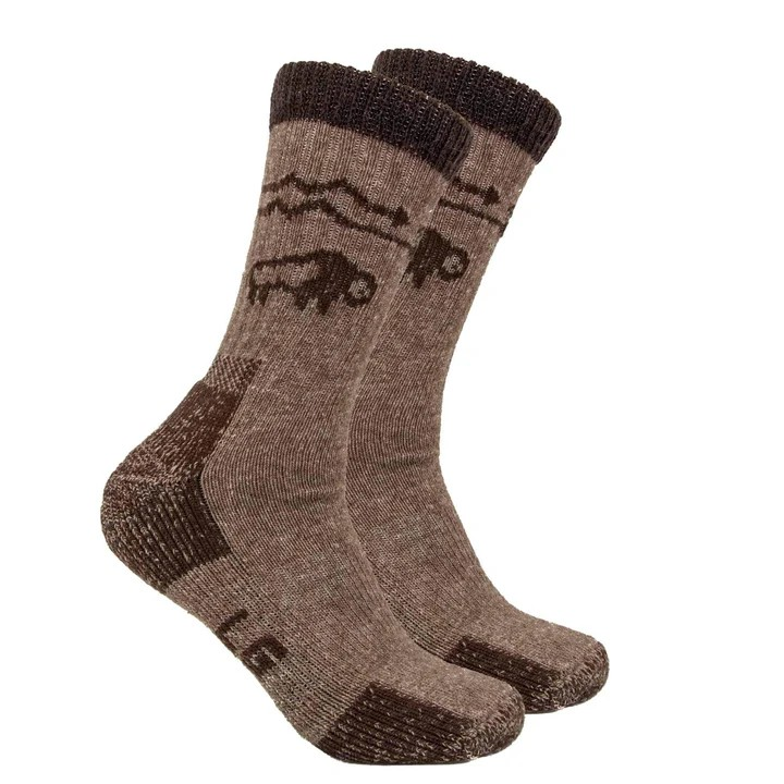 O'Canada Bison Wool Corp Yellowstone Crew Socks - 1 Pack
